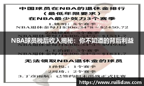 NBA球员税后收入揭秘：你不知道的背后利益